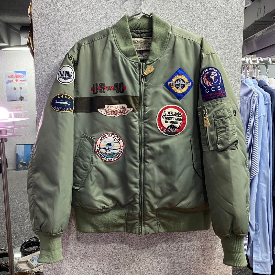 메데코 밀리터리 멀티 패치 MA-1 항공 점퍼 자켓 B3894 상품이미지2