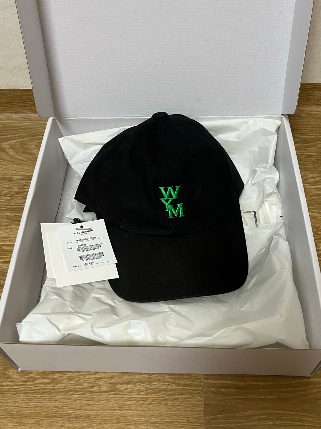 우영미 그린 로고 볼캡 모자 블랙 상품이미지6