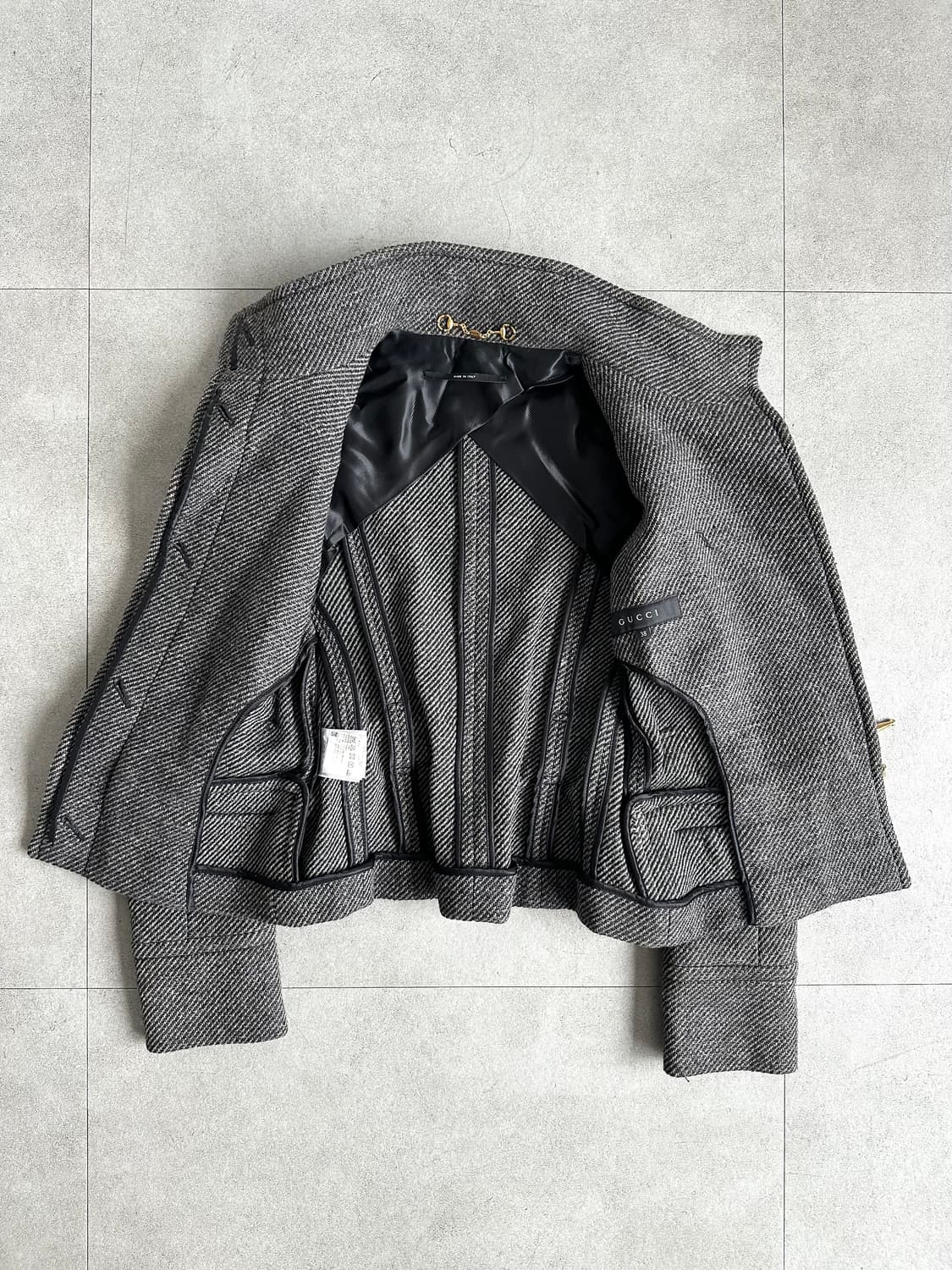 구찌 2011 헤링본 홀스빗 벨트 자켓 상품이미지6