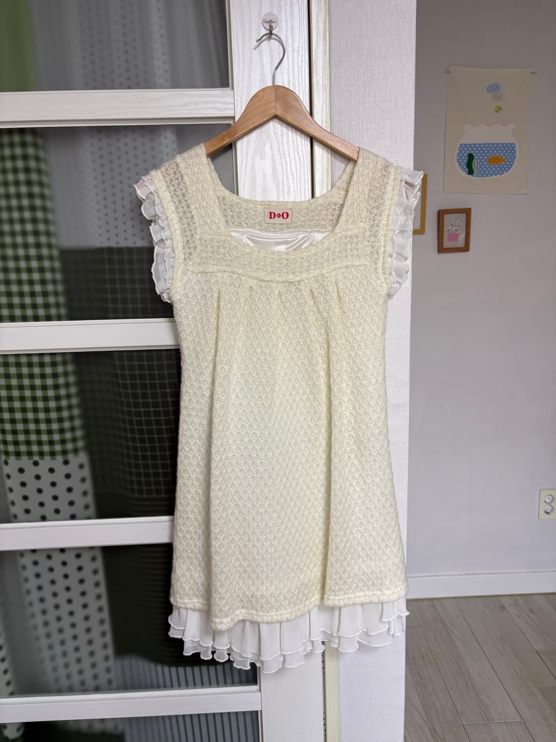 아이보리 프릴 니트 원피스  상품이미지4