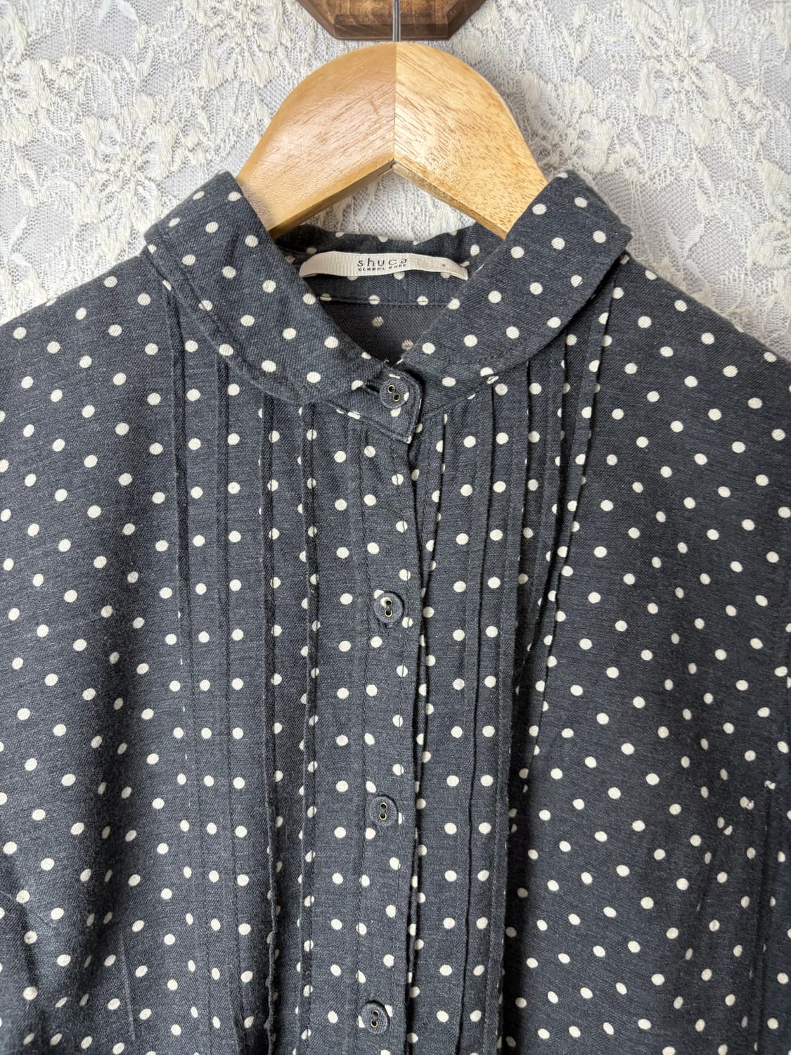 다크 그레이 도트 셔츠 상품이미지8