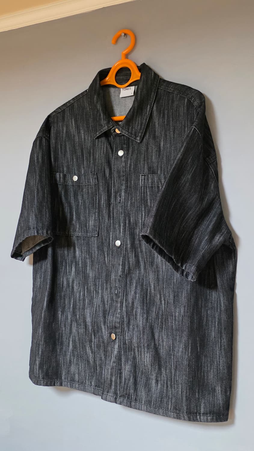 [톤즈] 데님 반팔 셔츠 상품이미지2