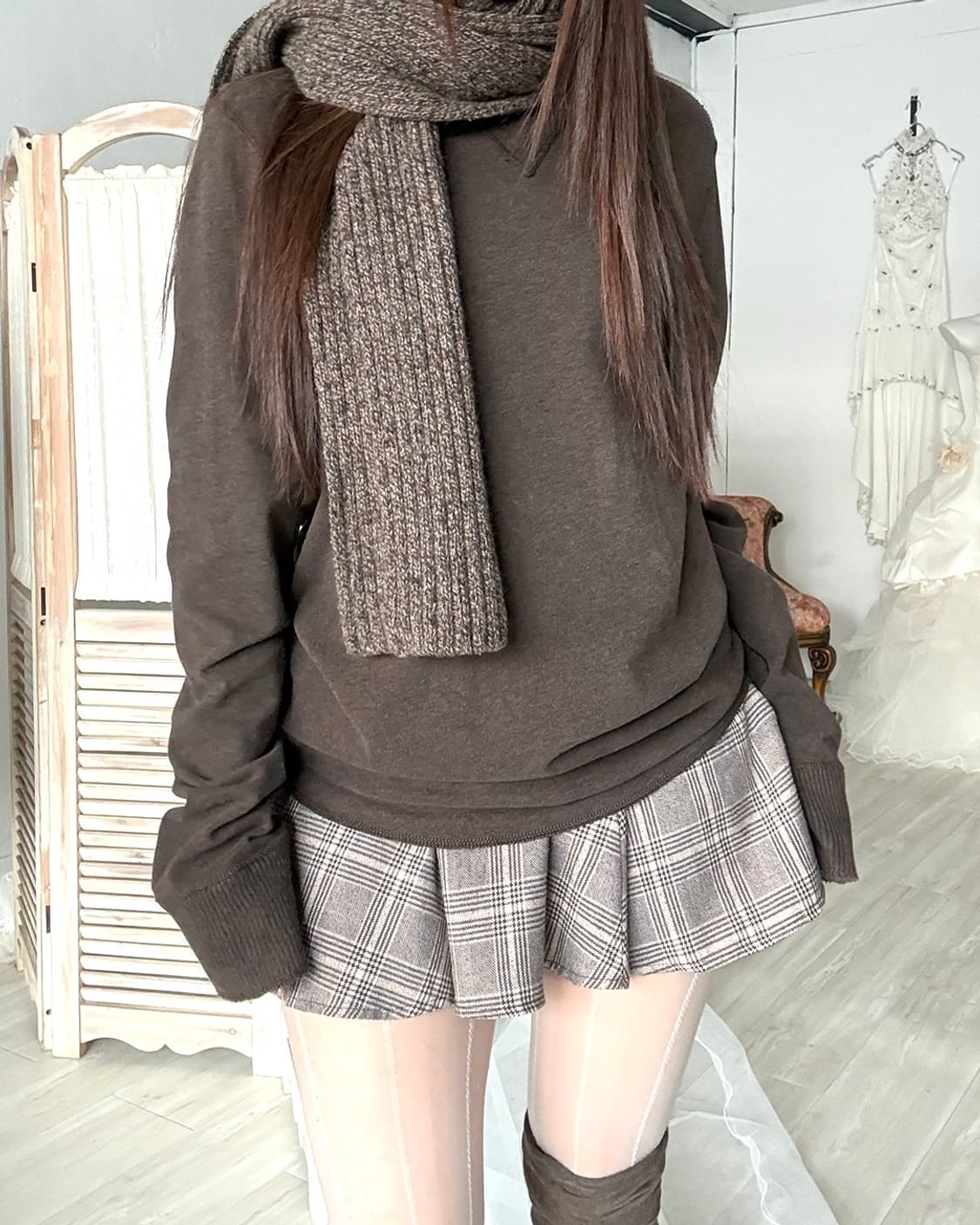 Paul smith mute brown wool muffler  상품이미지5