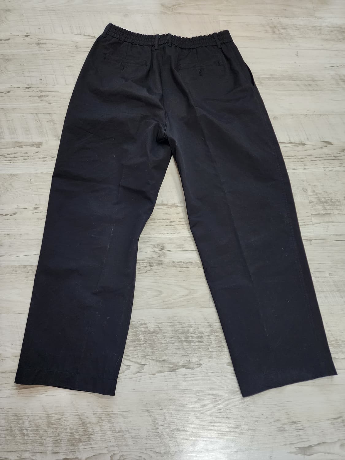 MERGO 메르고 원턱 치노 팬츠. XL(33~34) 블랙 와이드 면바지 상품이미지2