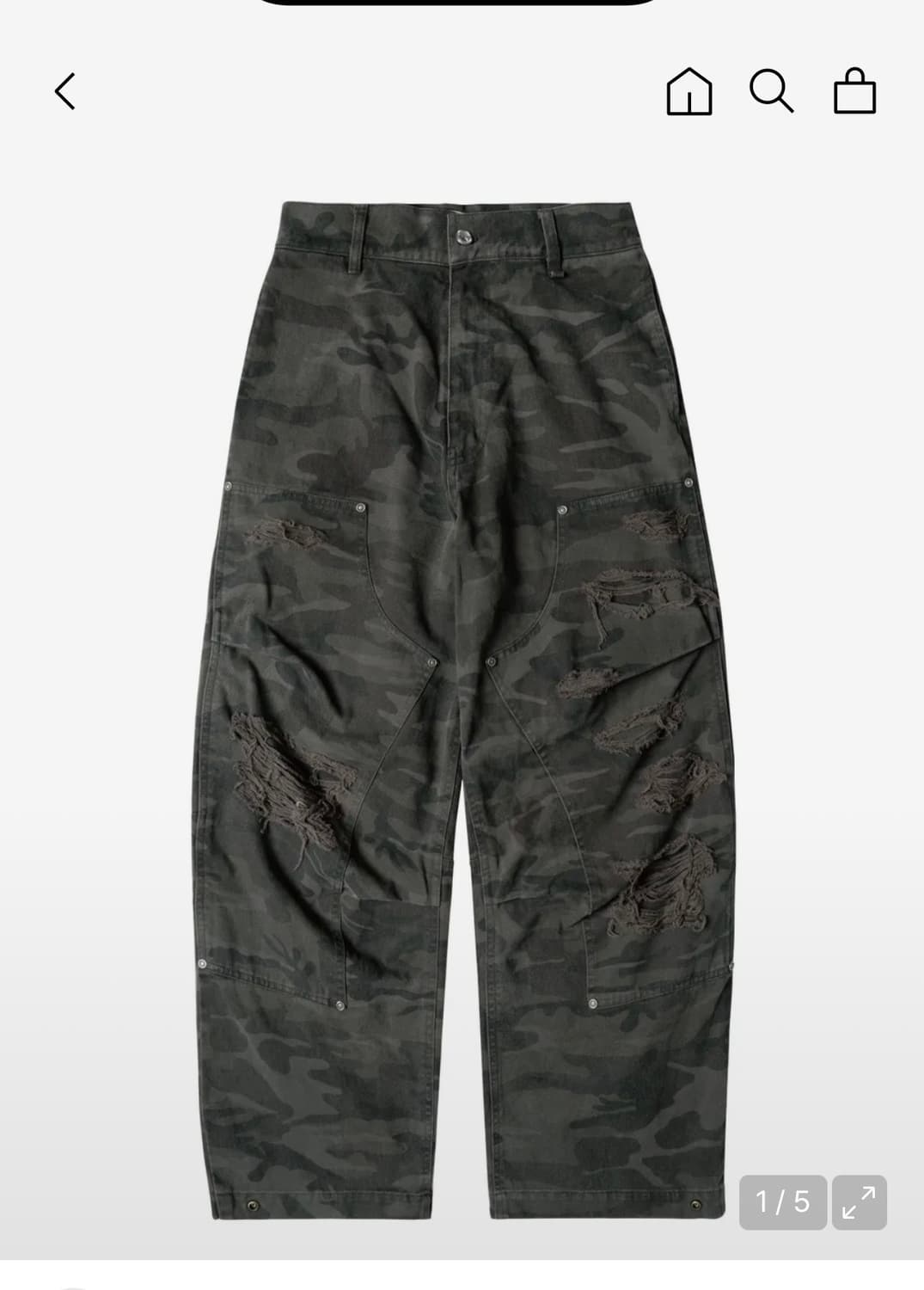 ETCE 디스트로이드 데미지 카모 배기 팬츠 M 상품이미지1