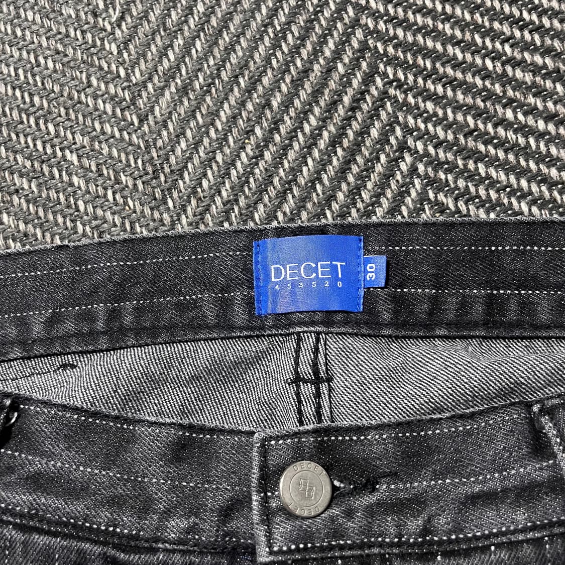 DECET 데케트 딥 플리츠 와이드 스트라이프 데님 팬츠 상품이미지4