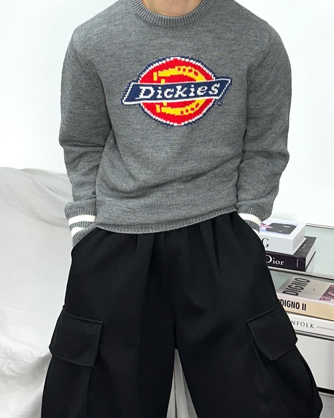 디키즈 빅로고 그레이 니트 M 상품이미지1