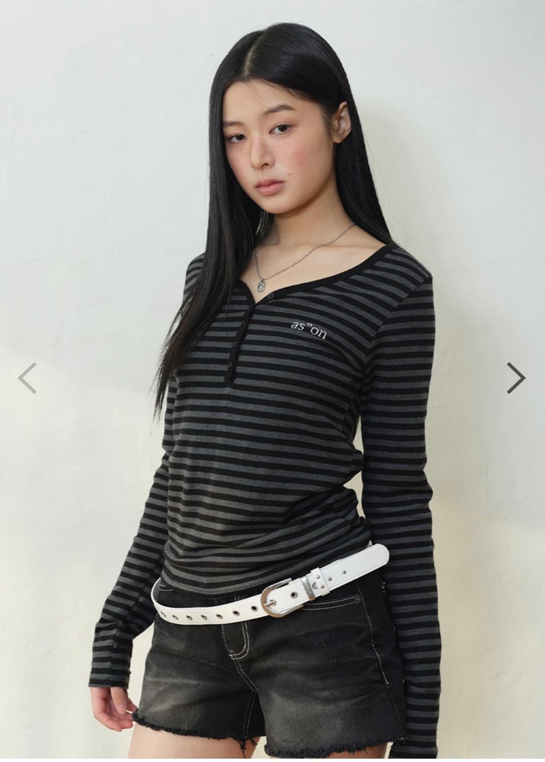 애즈온 스트라이프 티 새상품 상품이미지1