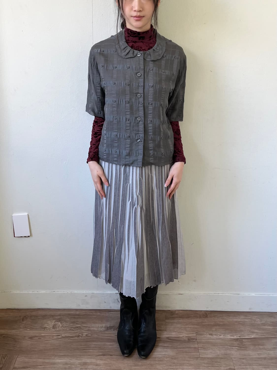 YOKOHAMA MOTOMACHI 도트 블라우스 상품이미지8