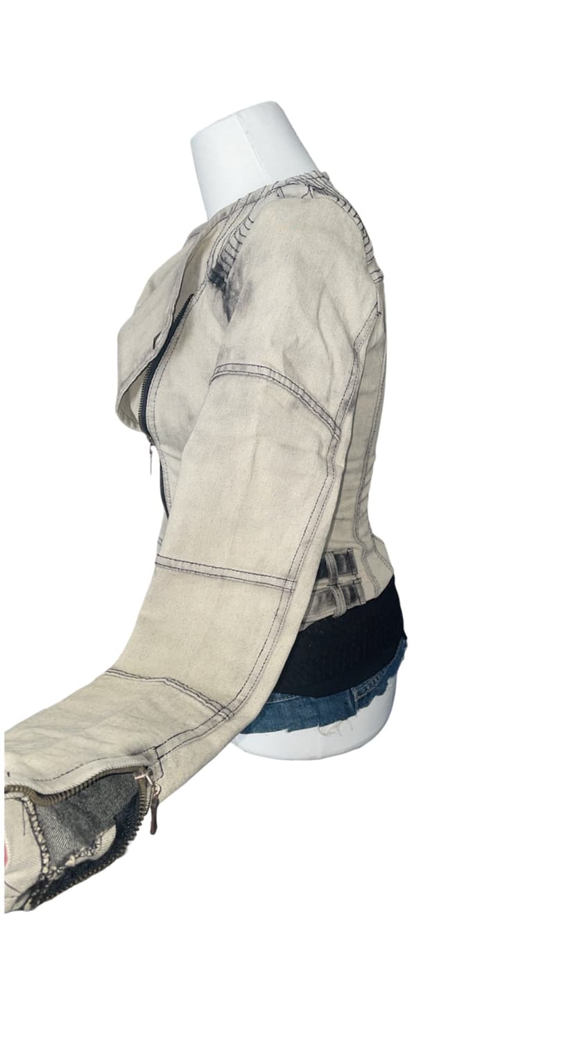 Y2k애쉬베이지 사선 자켓 (44-마른55추천) 상품이미지4