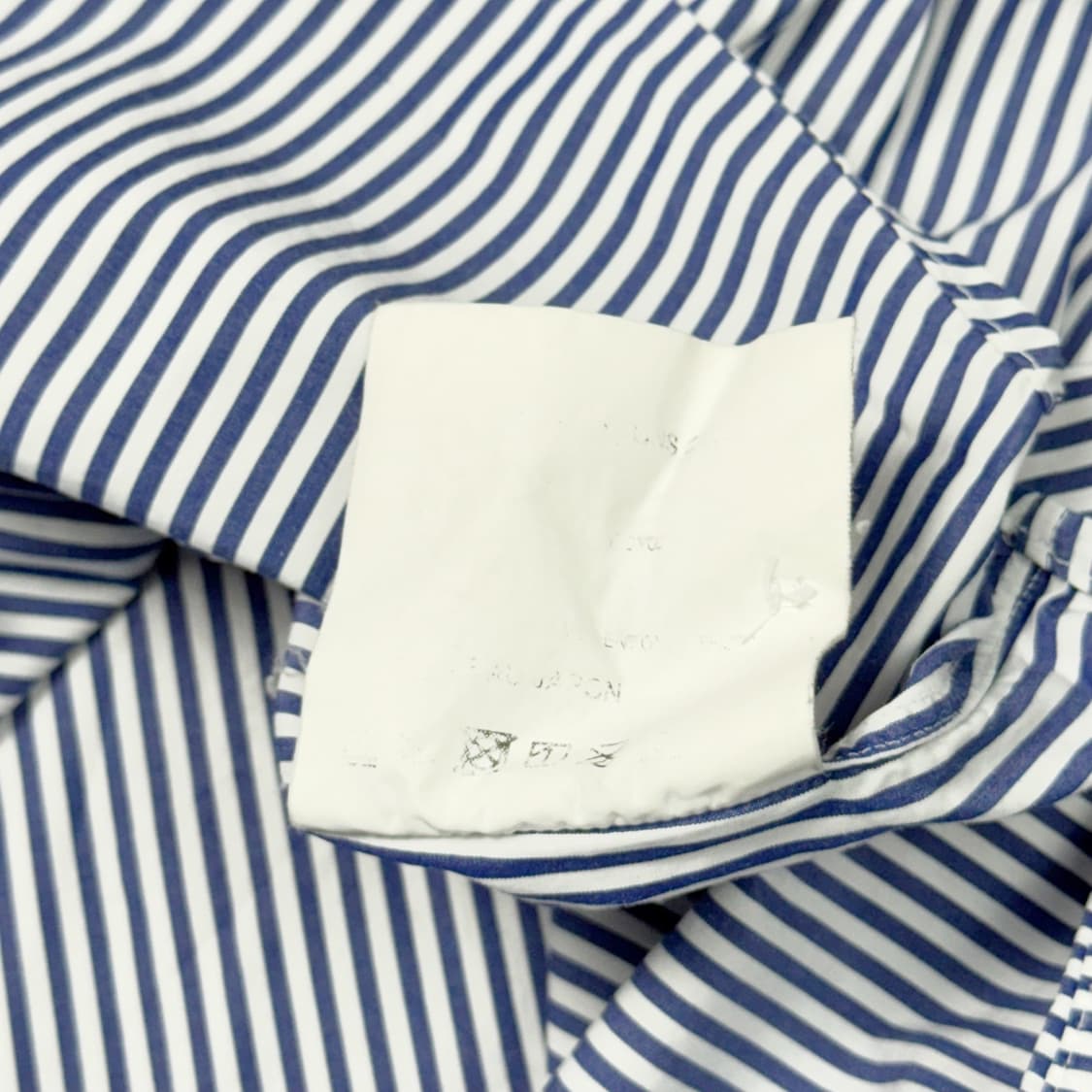 (L) 꼼데가르송 플레이 스트라이프 셔츠 블루 상품이미지5