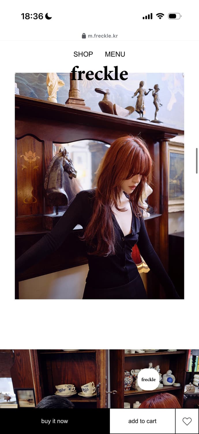 Freckle button up long sleeve cardigan 상품이미지2