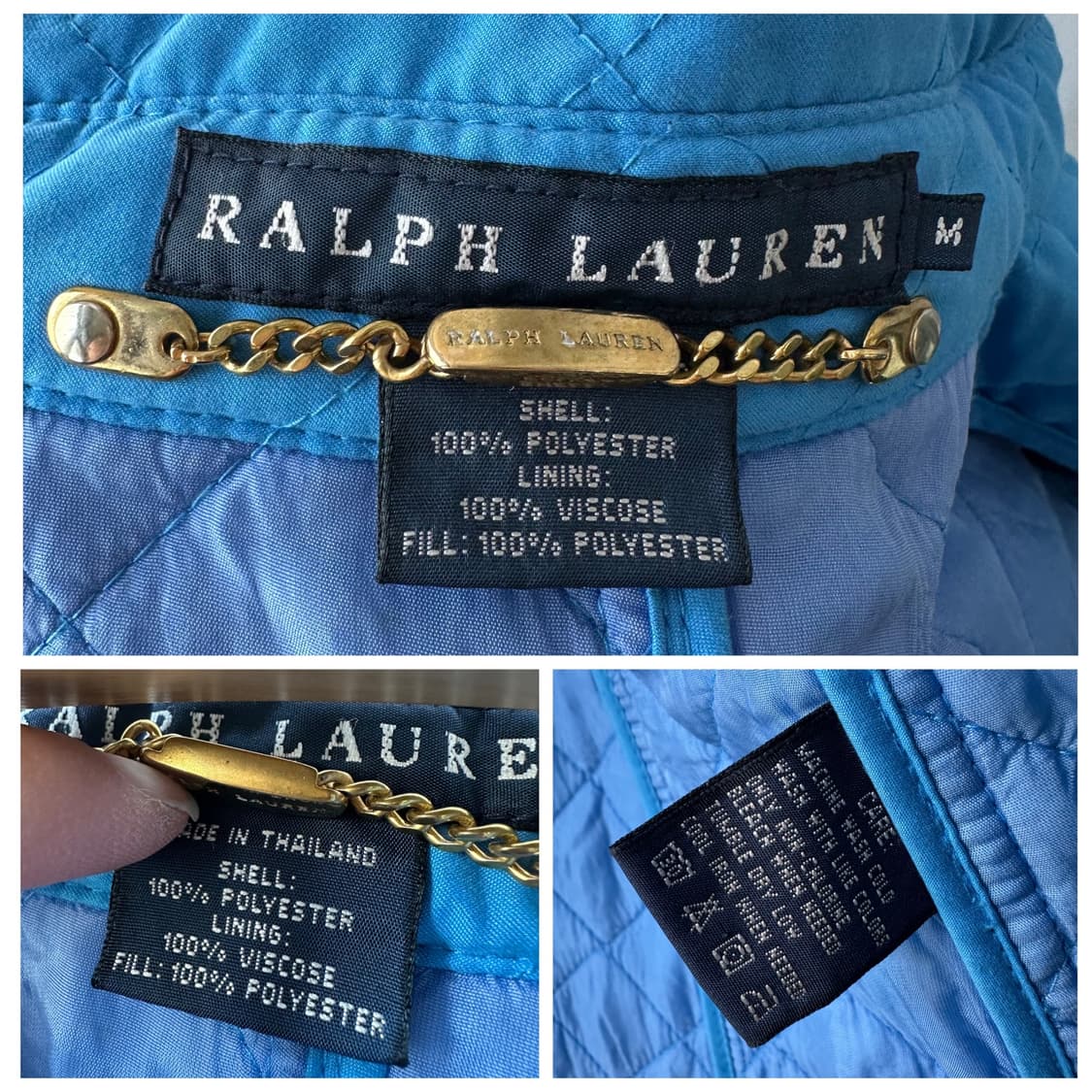 랄프로렌 퀼팅 자켓 스카이 블루 M 상품이미지10