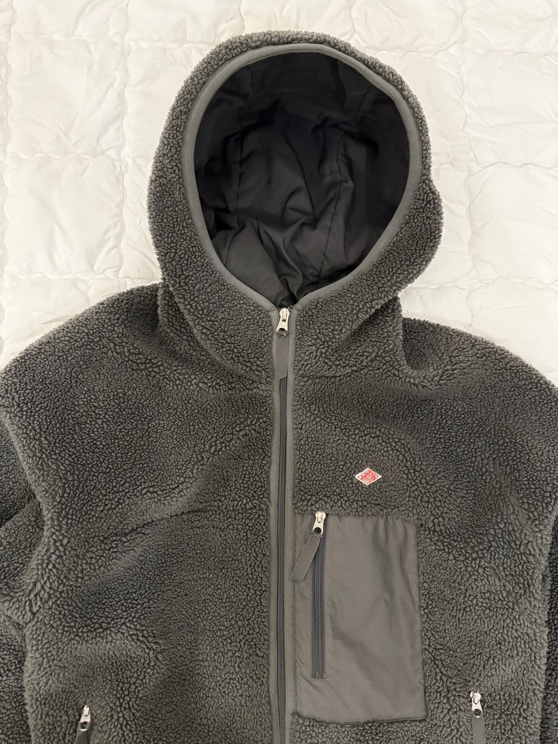 단톤 후드 후리스 집업 차콜 상품이미지3