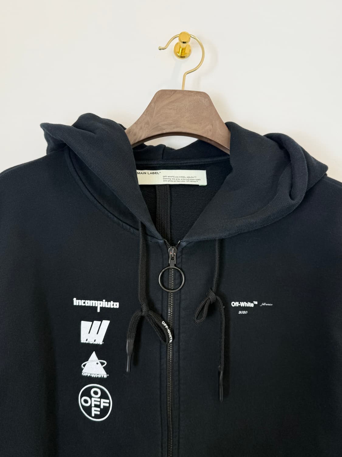 오프화이트 마리아나 후드집업 블랙 상품이미지2