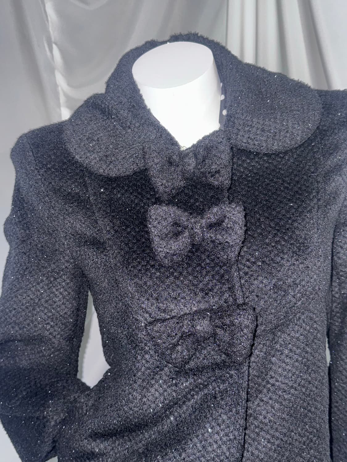 무채색 스트라이프 데미지 니트 리본 코트 코디세트  상품이미지9