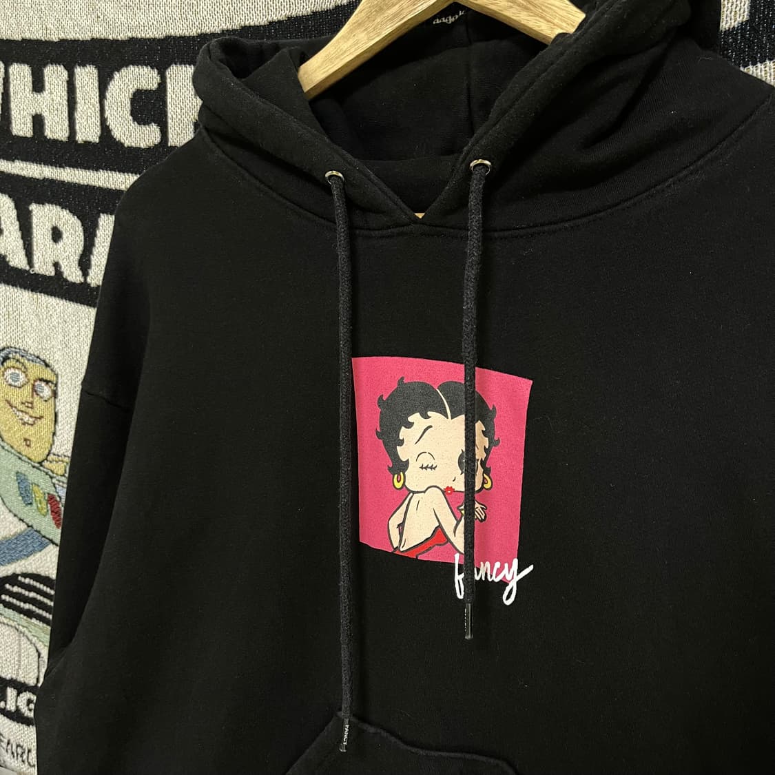 네스티킥 x 베티붑 블랙 후디 상품이미지3