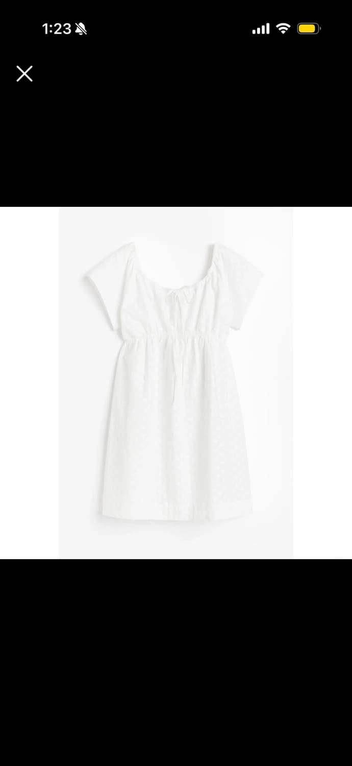 H&M 코튼엠브로이더리 드레스 원피스 화이트 상품이미지4