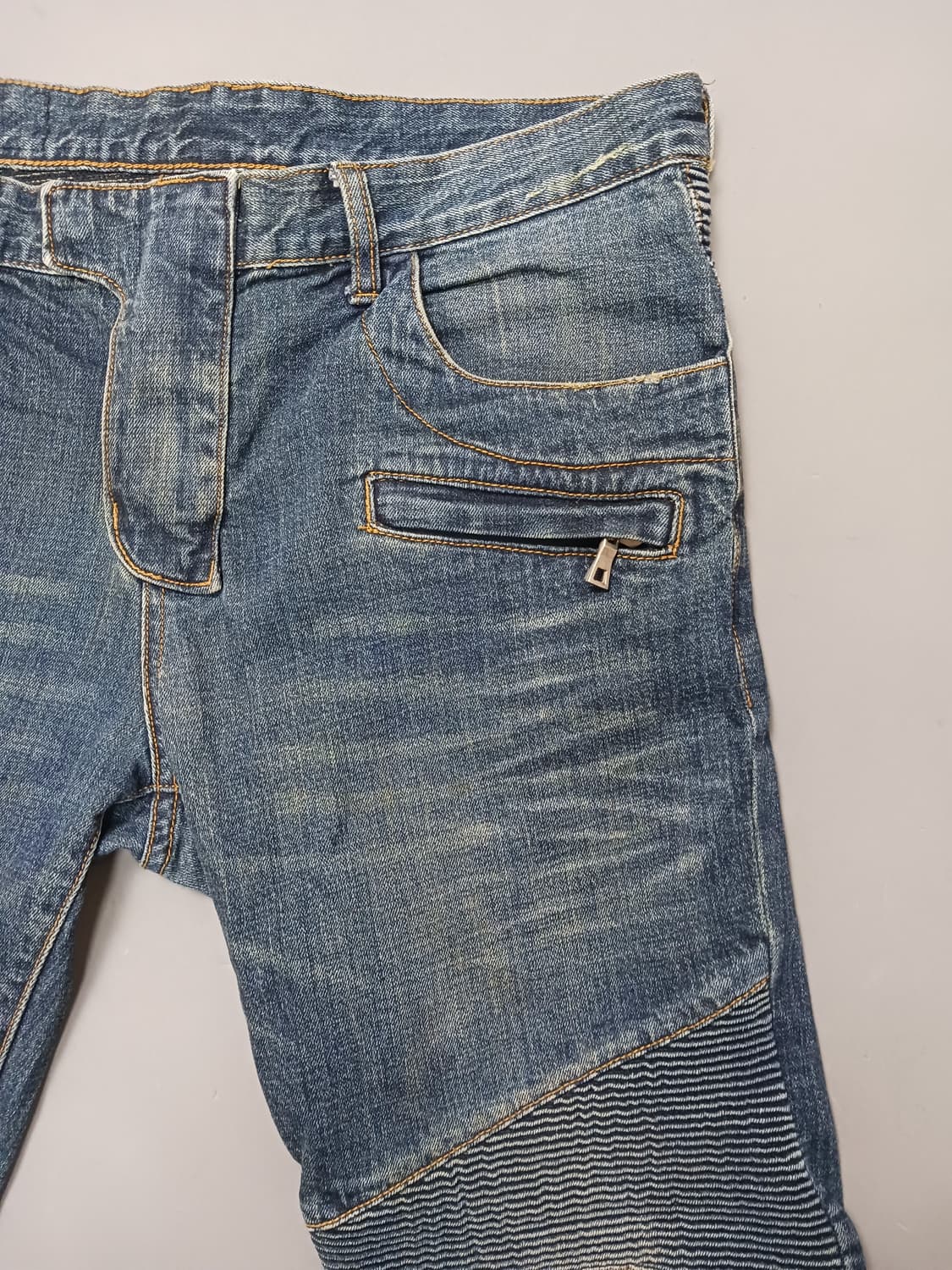 [34] 발망 진청 워싱 바이커진 청바지 상품이미지4