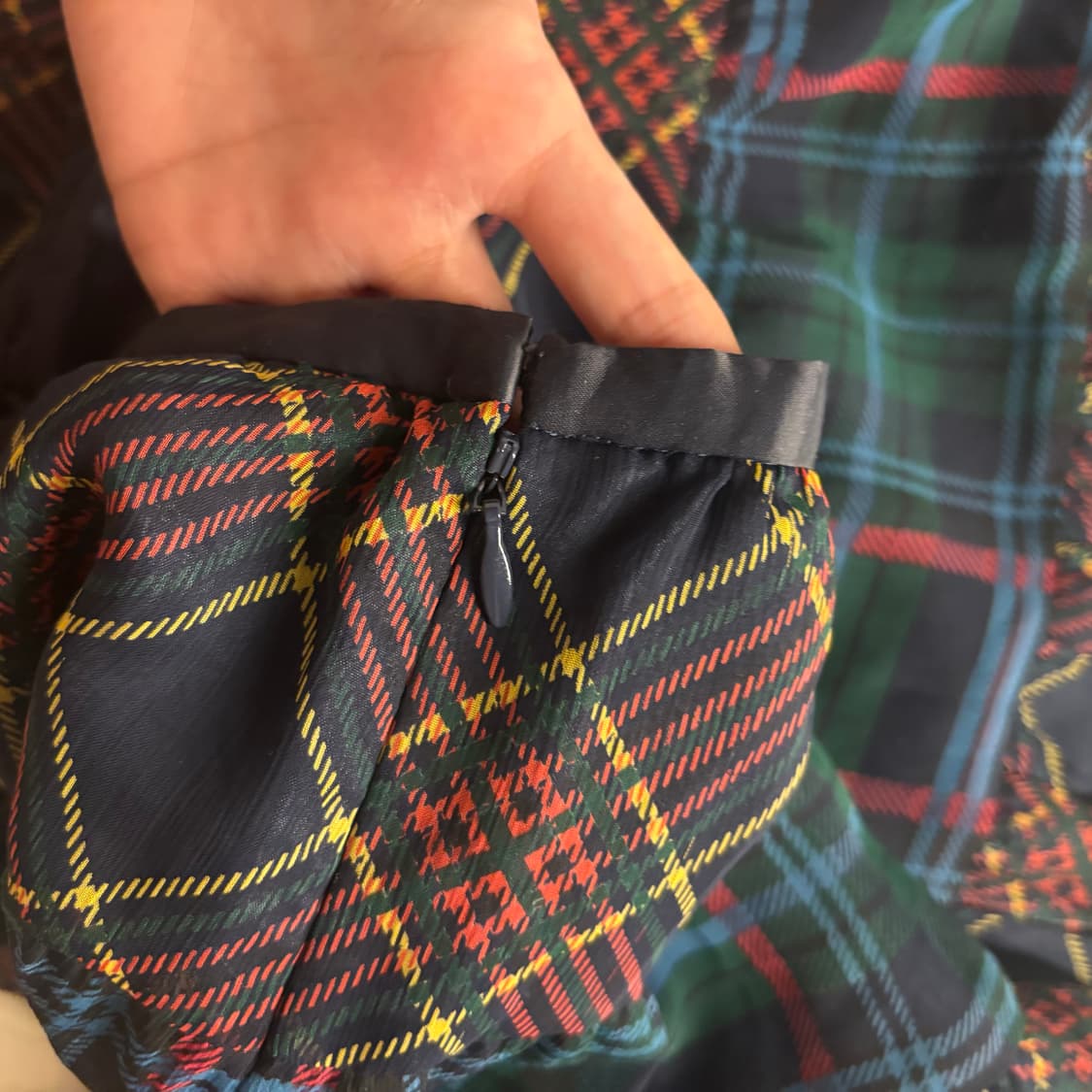 Vintage 빈티지 체크 프릴 미디 스커트 상품이미지3