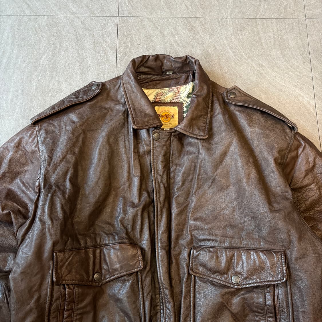 90s hardRockcafe 90년대 하드락 카페 런던 레더 자켓 상품이미지5