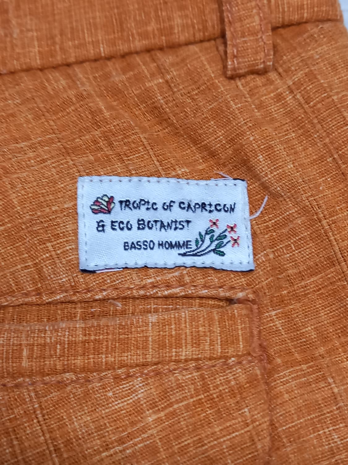 32 BASSO 린넨함유 여름용 면바지 오렌지 32-389 상품이미지5