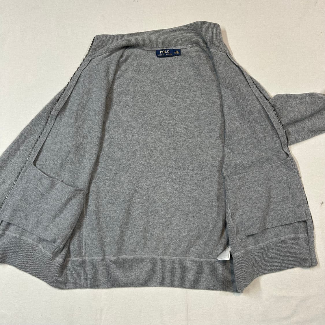 XXL) 폴로 랄프로렌 메리노울 니트 집업 그레이 2way지퍼 상품이미지7