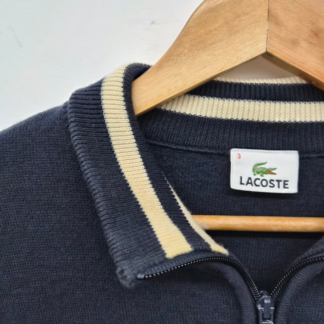 라코스테 네이비 니트 집업 가디건 남성 L 상품이미지5