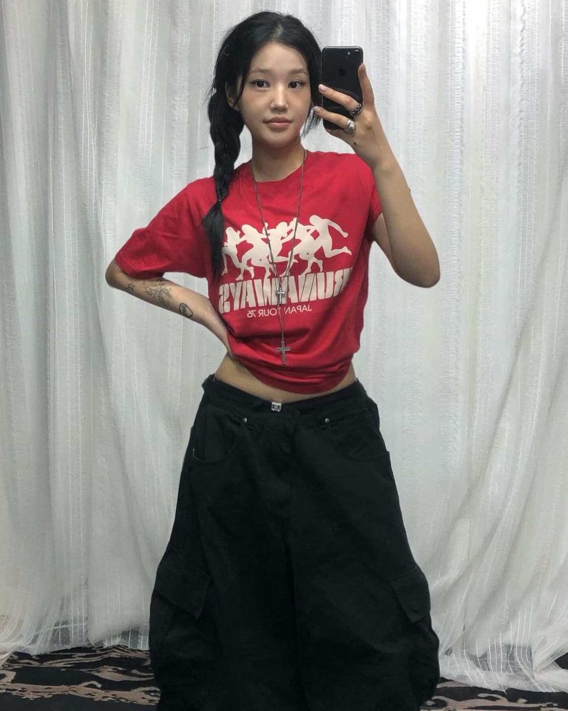 히스테릭 글래머 레드 러너웨이 티셔츠 상품이미지1