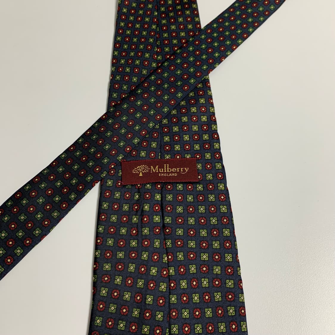멀버리(Mulberry) 프랑스 100실크 기하학적패턴 명품넥타이 A+ 상품이미지5