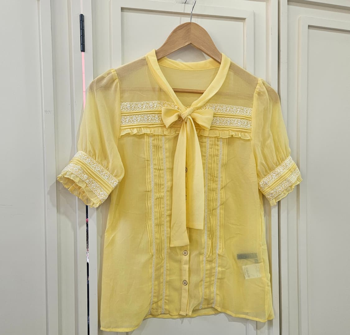 리본 레이스 쉬폰 블라우스 상품이미지2