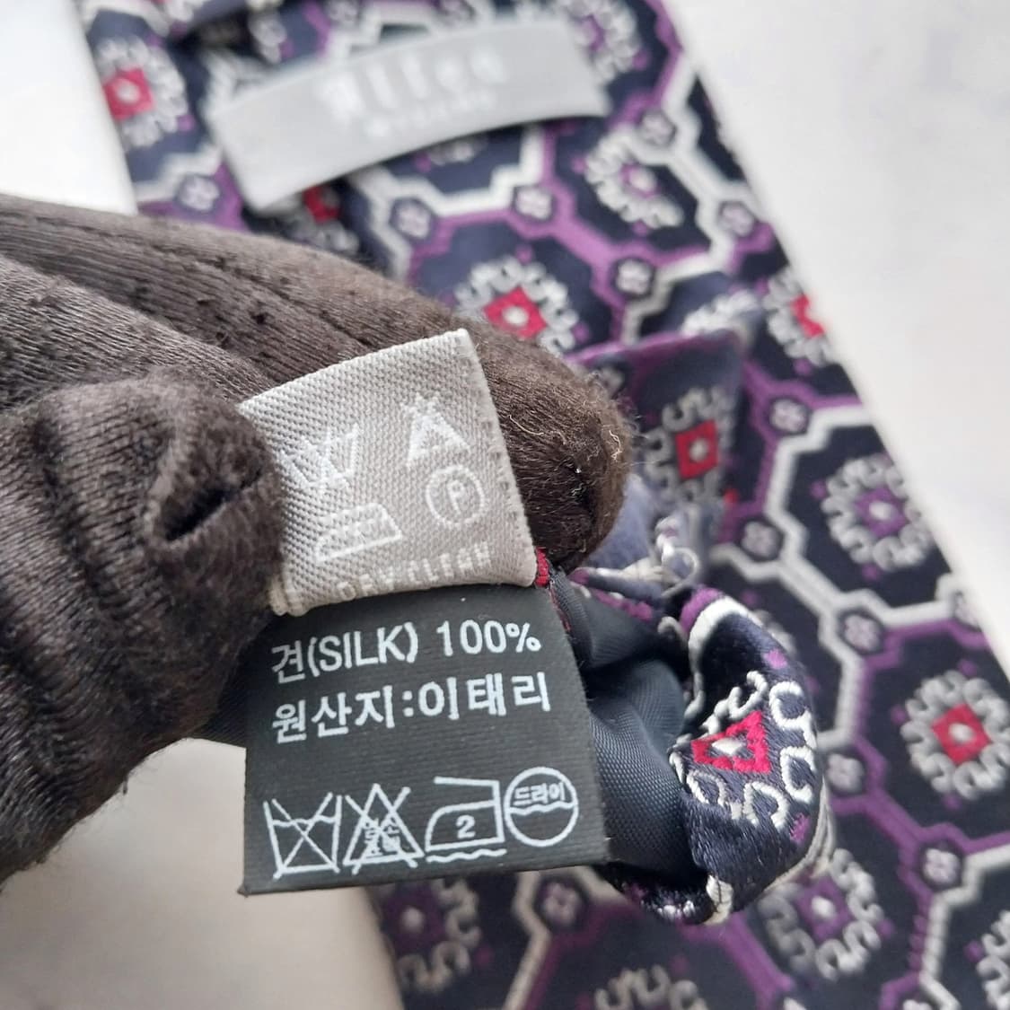 알테아 실크 네이비 퍼플 패턴 넥타이 9.1cm A+등급 K2459 상품이미지10