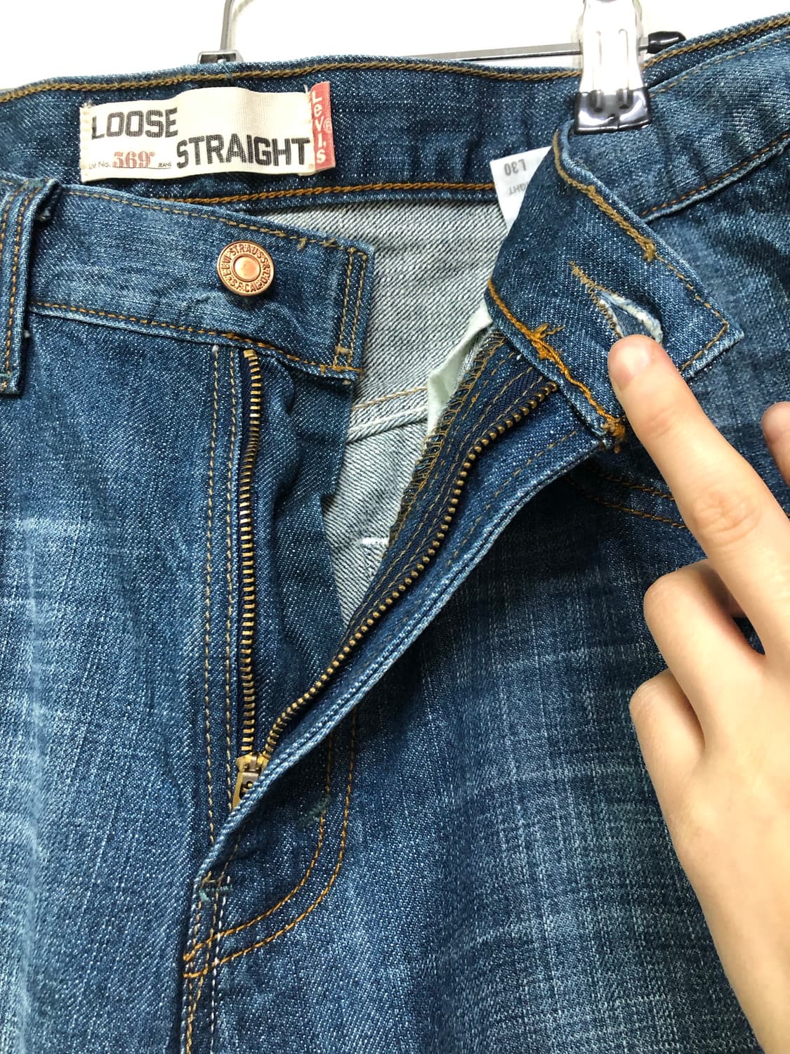 리바이스 569 루즈 스트레이트핏 워싱 청바지 32 상품이미지5