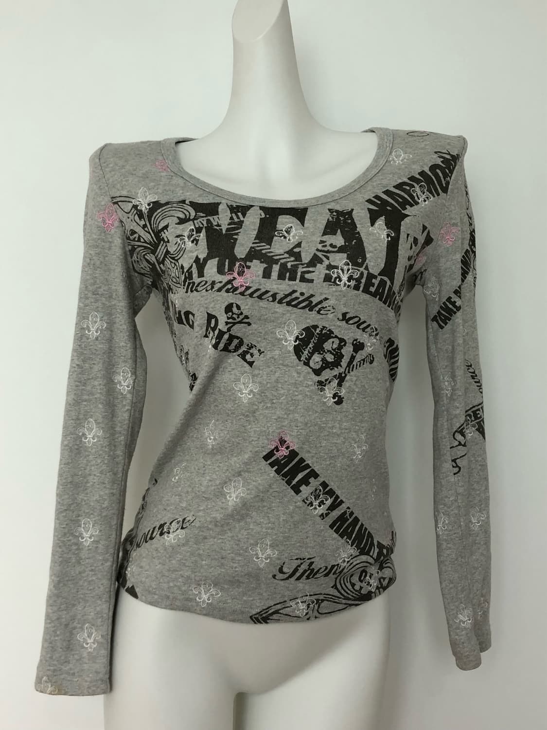 Glitz Death Ride gray top 상품이미지4