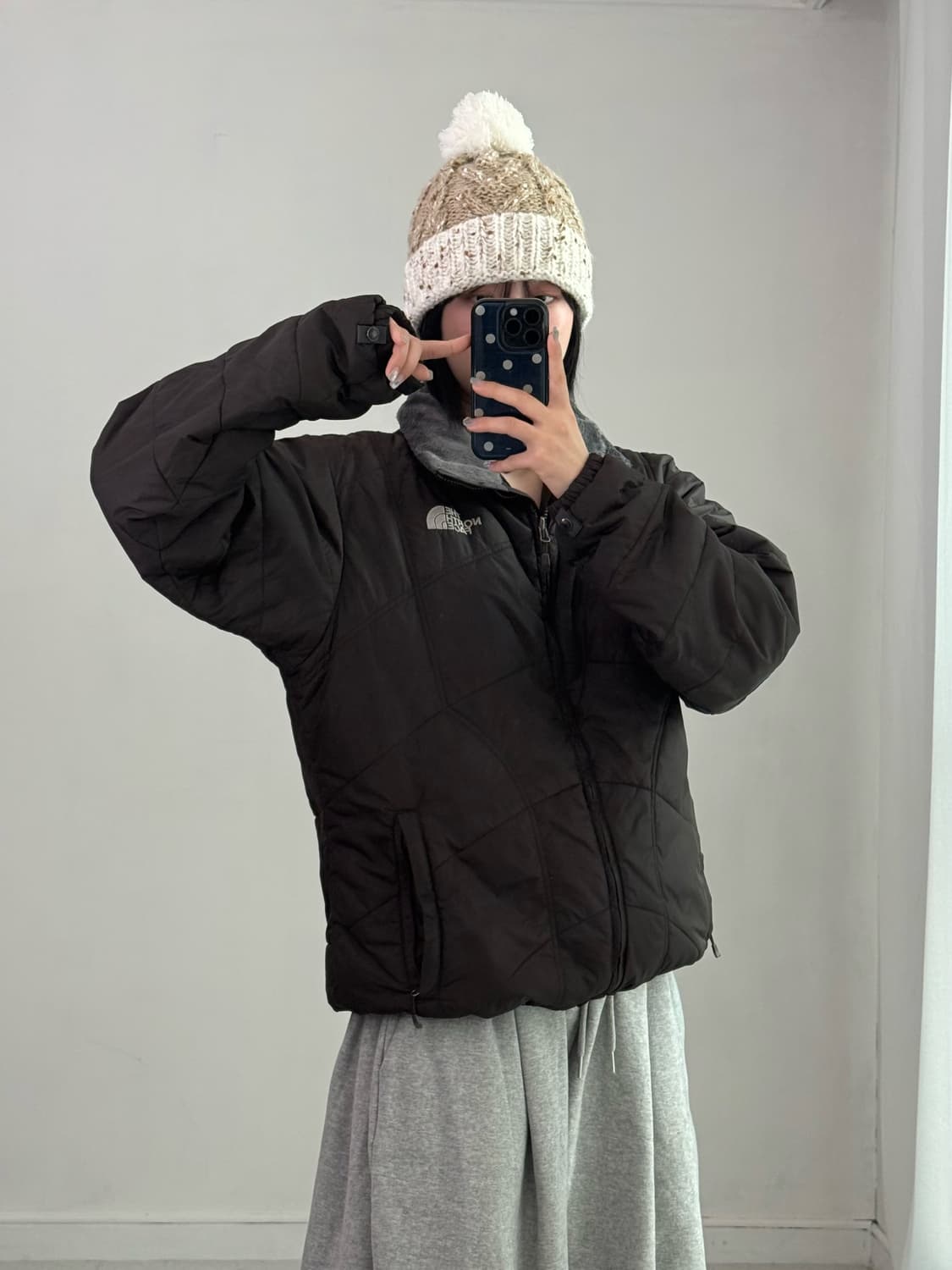 노스페이스 브라운 경량패딩 상품이미지5