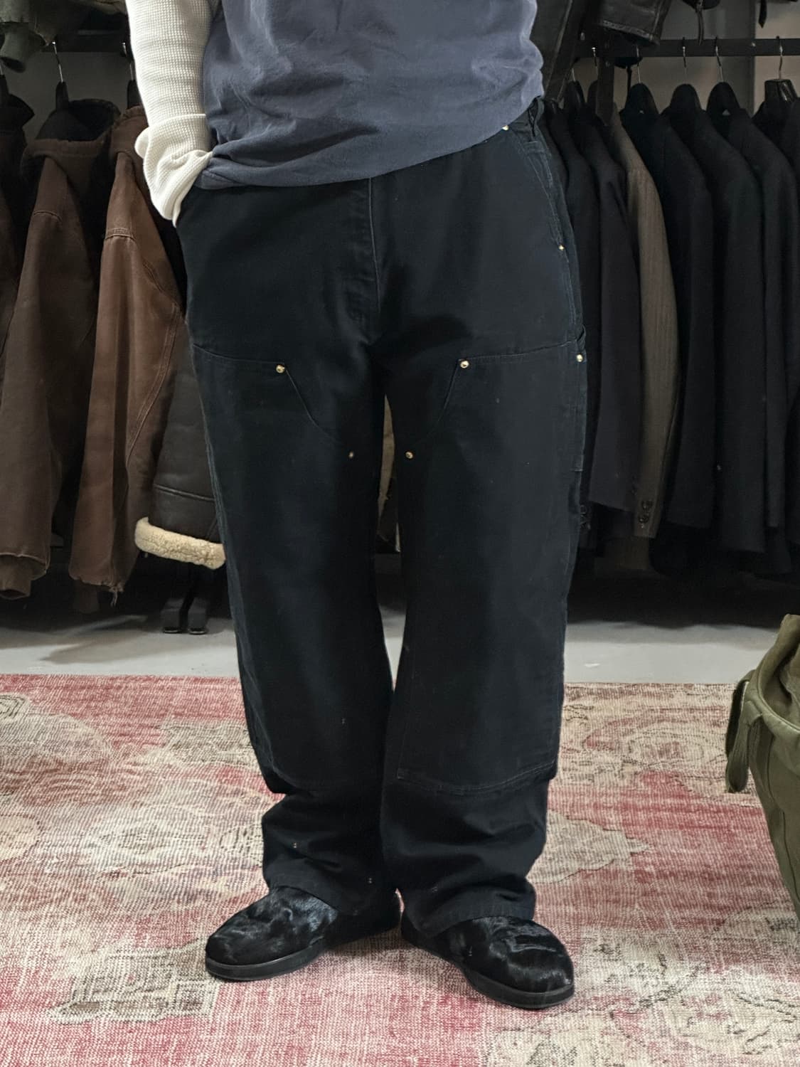 OG USA Made 칼하트 B01 더블니 블랙 칼하트 썩블니 카펜터 상품이미지3