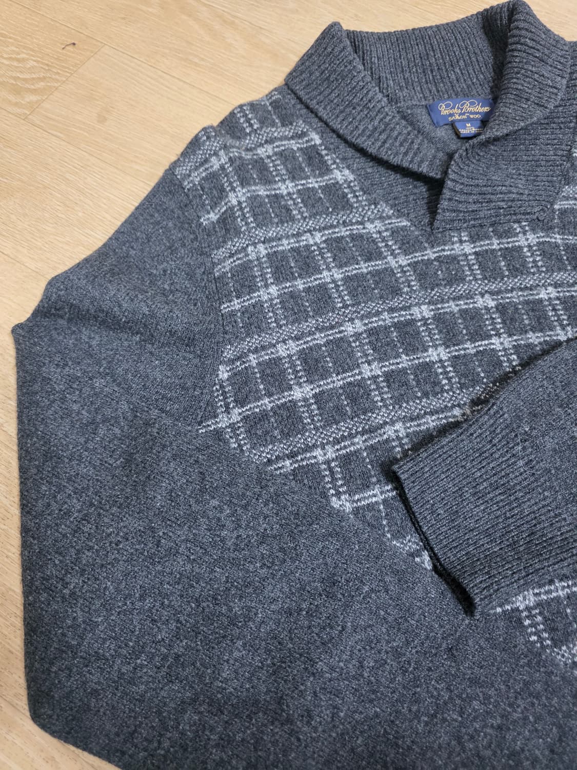 브룩스브라더스 색슨울 숄카라 스웨터 니트 M 상품이미지4