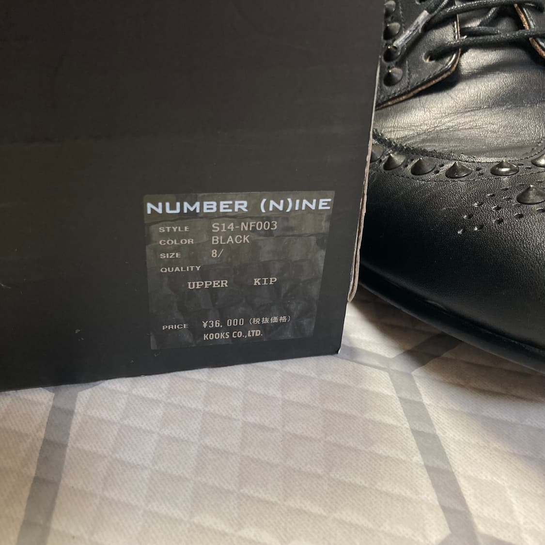 (8.5) 넘버나인 13AW 스터드 레더 슈즈 상품이미지9