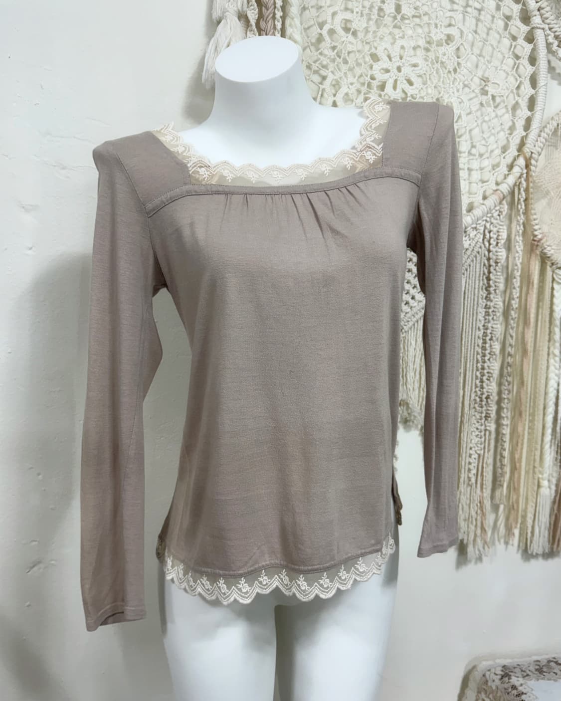 Mute Pink Beige Lace Sleeve 상품이미지3