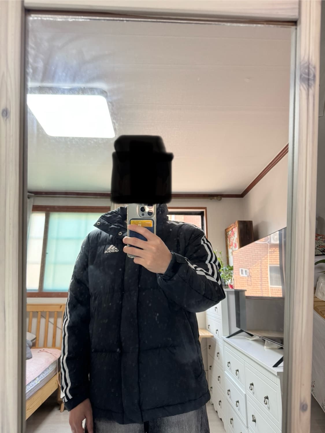 아디다스 3선 푸퍼 다운패딩 M 상품이미지3