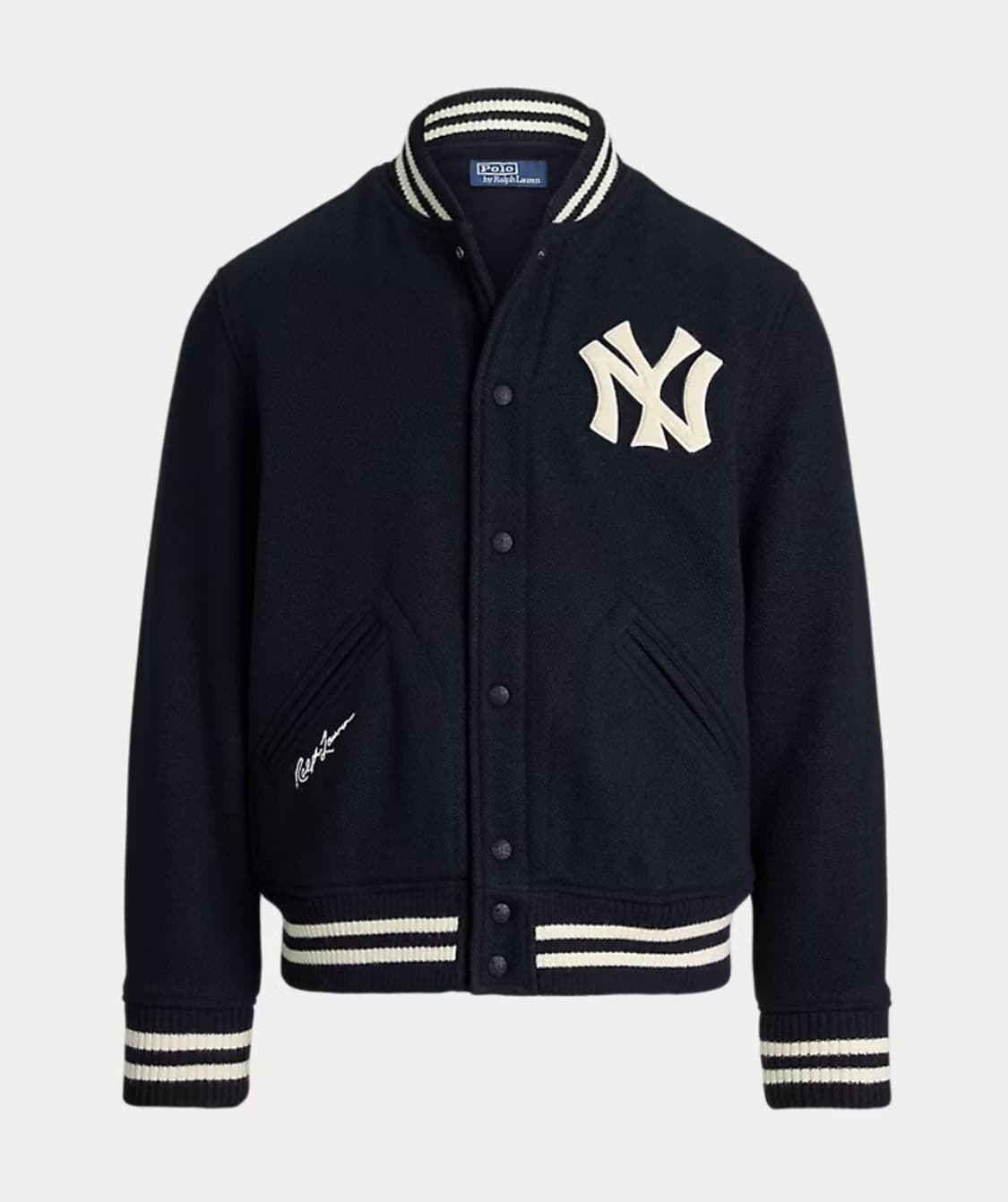 [새상품/M] 폴로 x MLB 뉴욕 양키스 바시티 울 자켓 팝니다. 상품이미지1