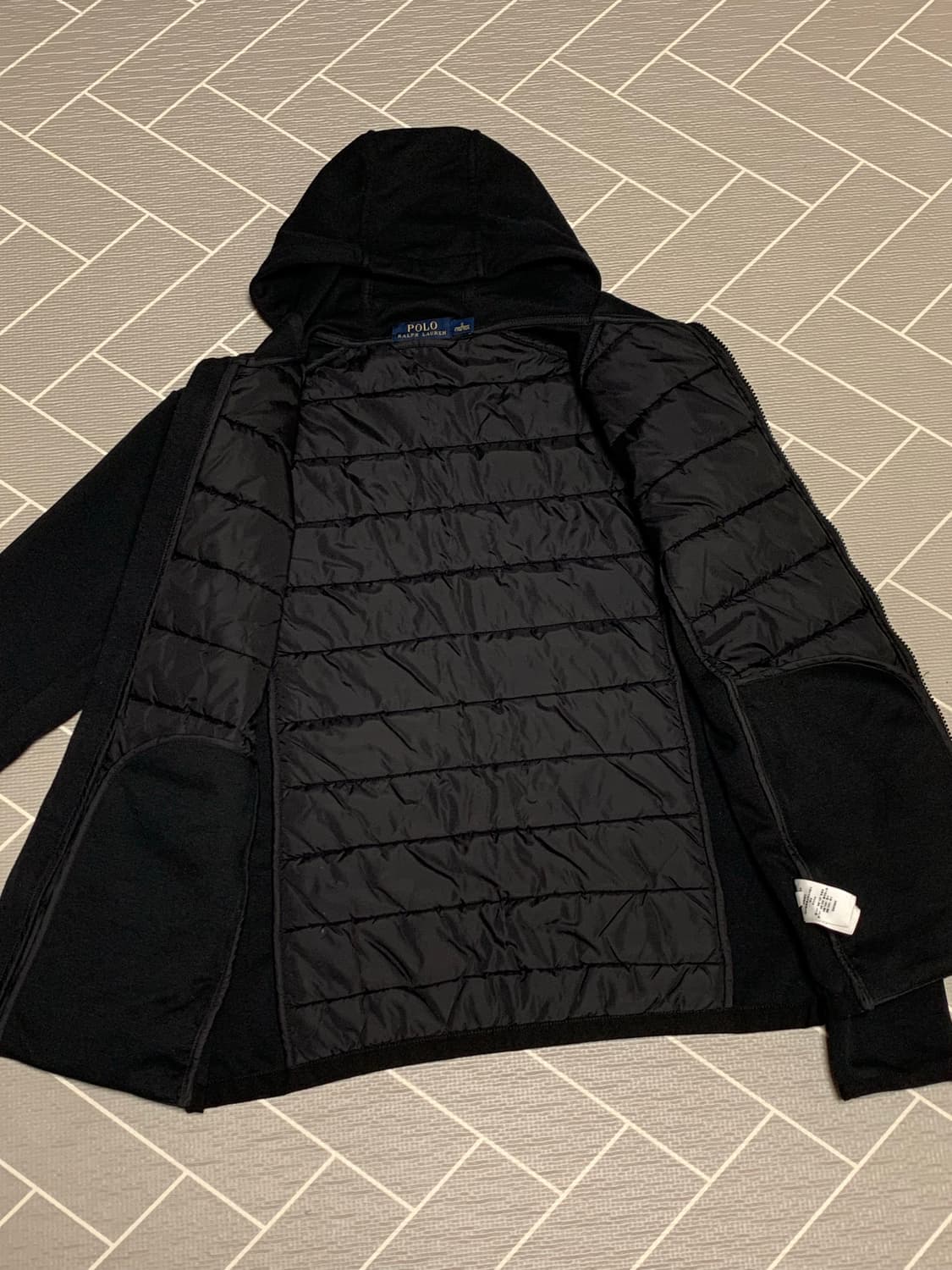 폴로 경량패딩 후드집업 블랙 상품이미지2