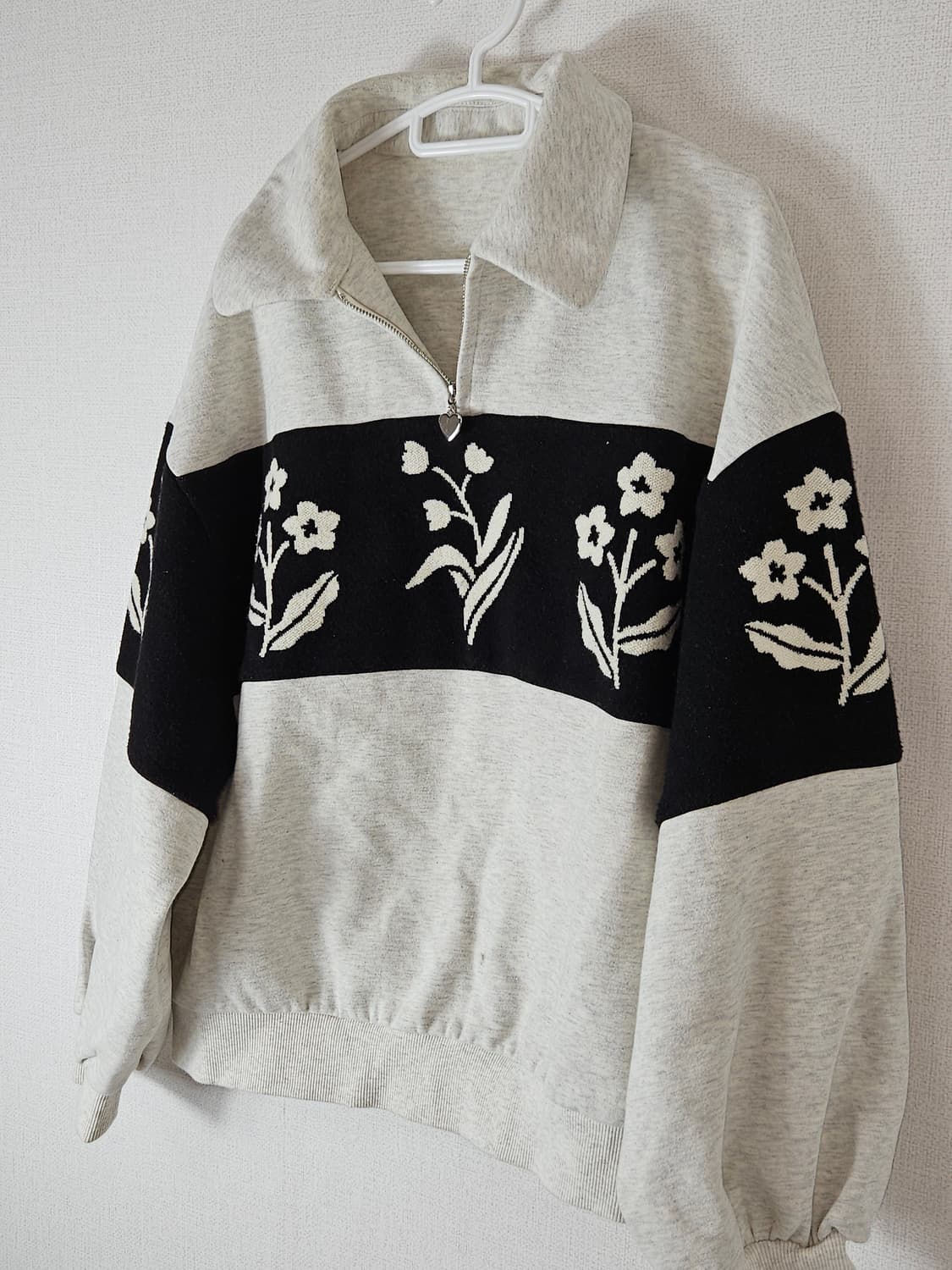 KUOSE 쿠오세 니트 카라 맨투맨 하프집업 S 상품이미지1