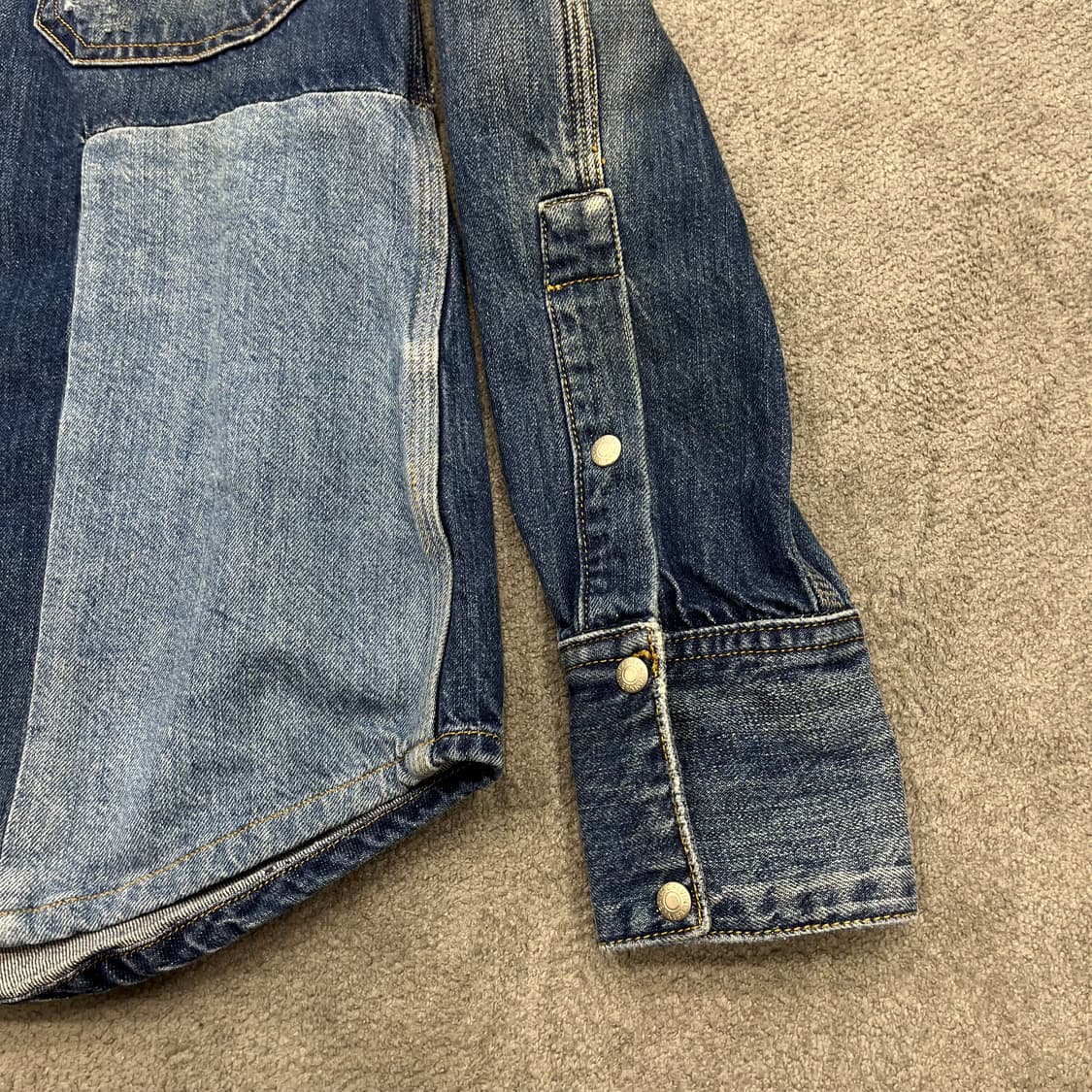 XS 캘빈클라인 데님 셔츠 패치워크 남방 상품이미지4