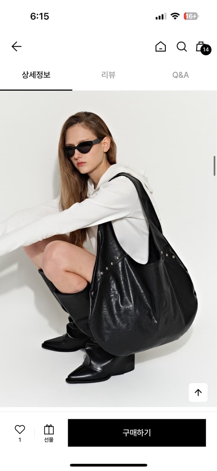 새제품/ 브라이튼 커피백 레더 블랙 보부상백 토트백 숄더백 상품이미지4