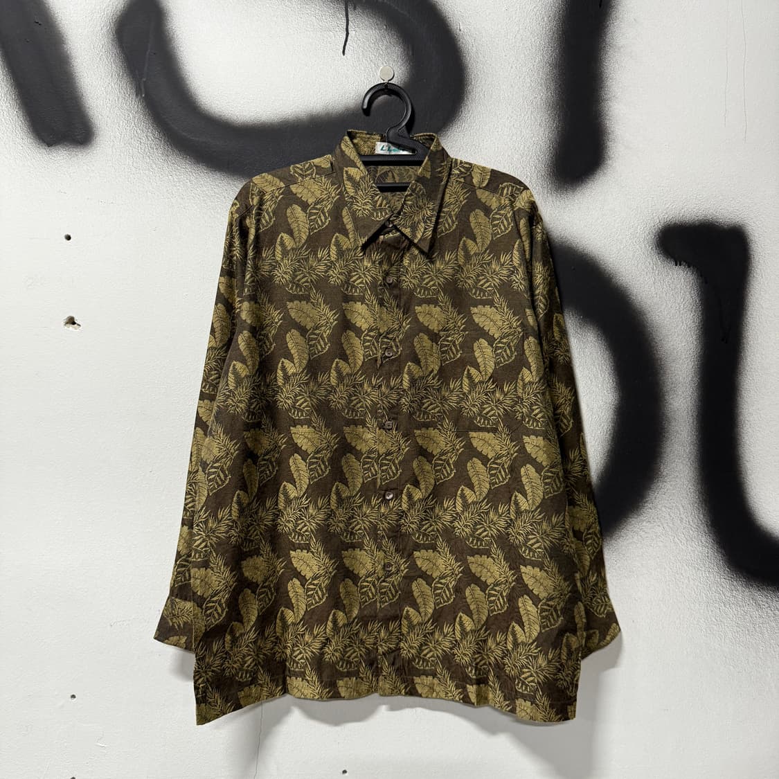 VTG 빈티지 금장 자수 리프 패턴 긴팔 셔츠 상품이미지1