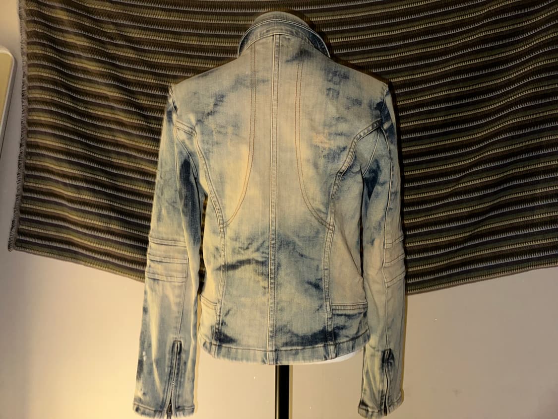 빈티지 비대칭 워싱 라이더 청자켓 상품이미지3