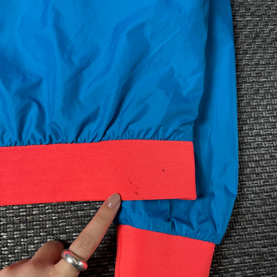 나이키 형광 오렌지블루 투톤 나일론 바람막이 M 상품이미지9