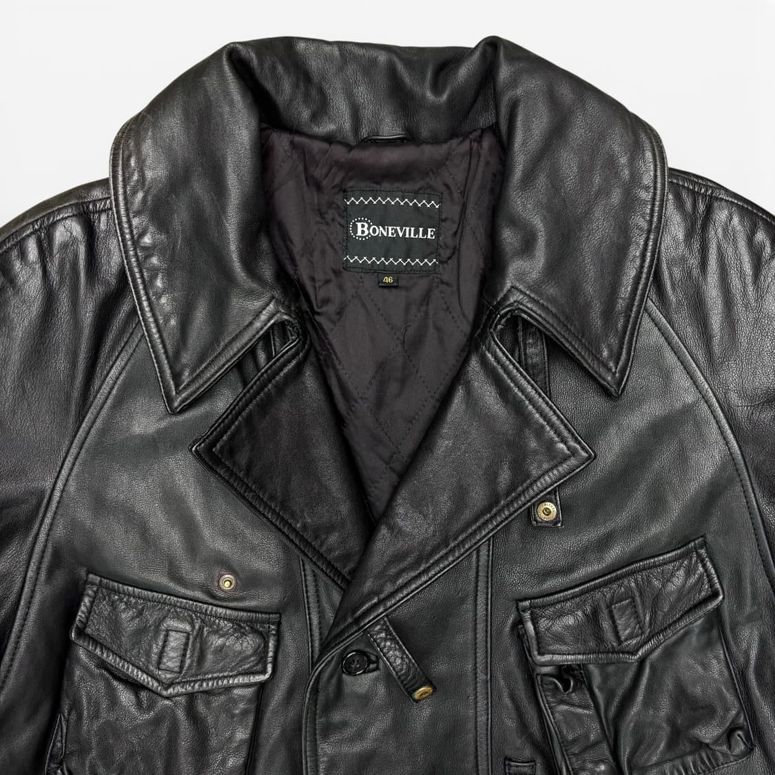 80's Boneville Navy Arctic 레더 자켓 상품이미지5