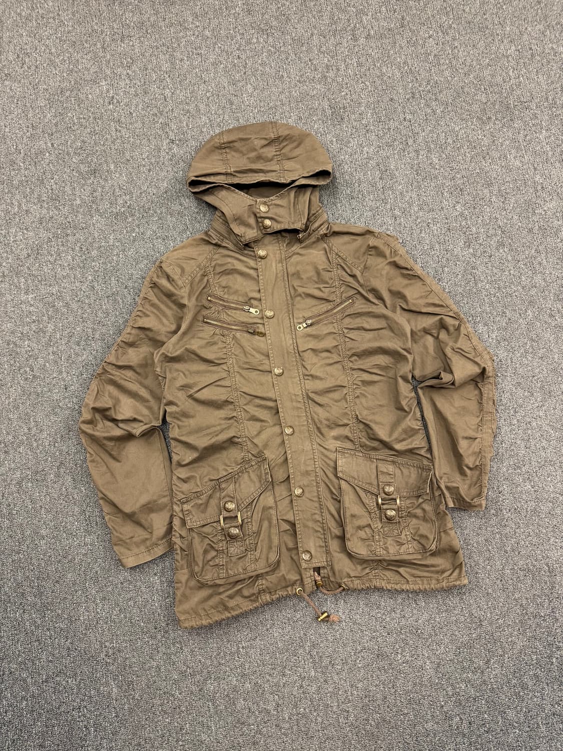 L)cornflake 빈티지 Y2K 올리브 셔링 야상 자켓 상품이미지1